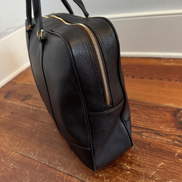 BROOKS BROTHERS  Vintage Brown Full Grain Thick Leather Briefcase Bag Gold Lock - Picture 6 of 16